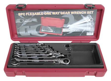 Ratschen-Ringgabelschlüssel-Satz MOSER mit Gelenk 8-tlg 